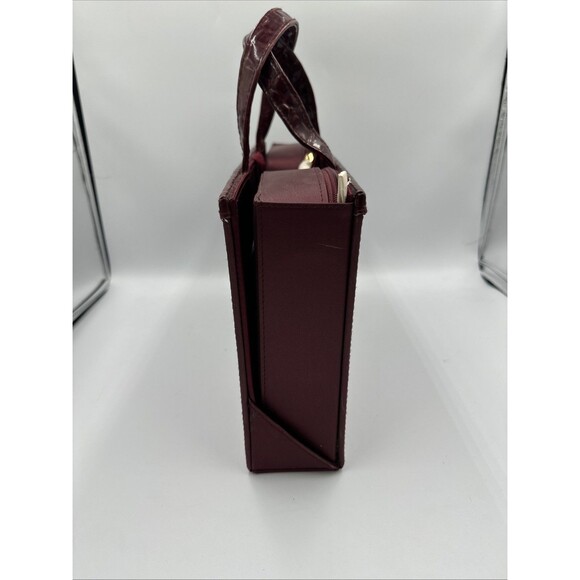 Vintage Estee Lauder Burgundy Hard Makeup Travel Case Toiletry Bag - Picture 4 of 9
